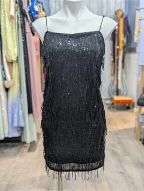 Fringe Mini Shift Dress